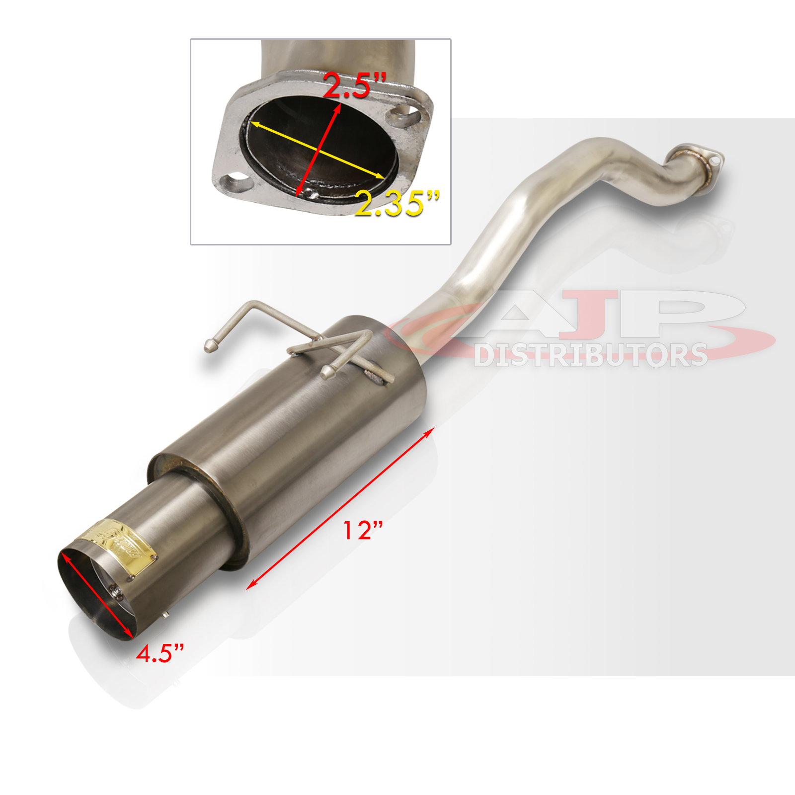 GODSNOW 65mm SS Steel Catback Exhaust 4.5